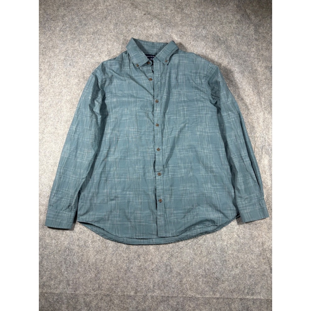 Preswick & Moore Men's Plaid Button Down Shirt XL Blue Long‎ Sleeve Casual
